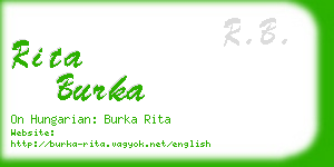 rita burka business card